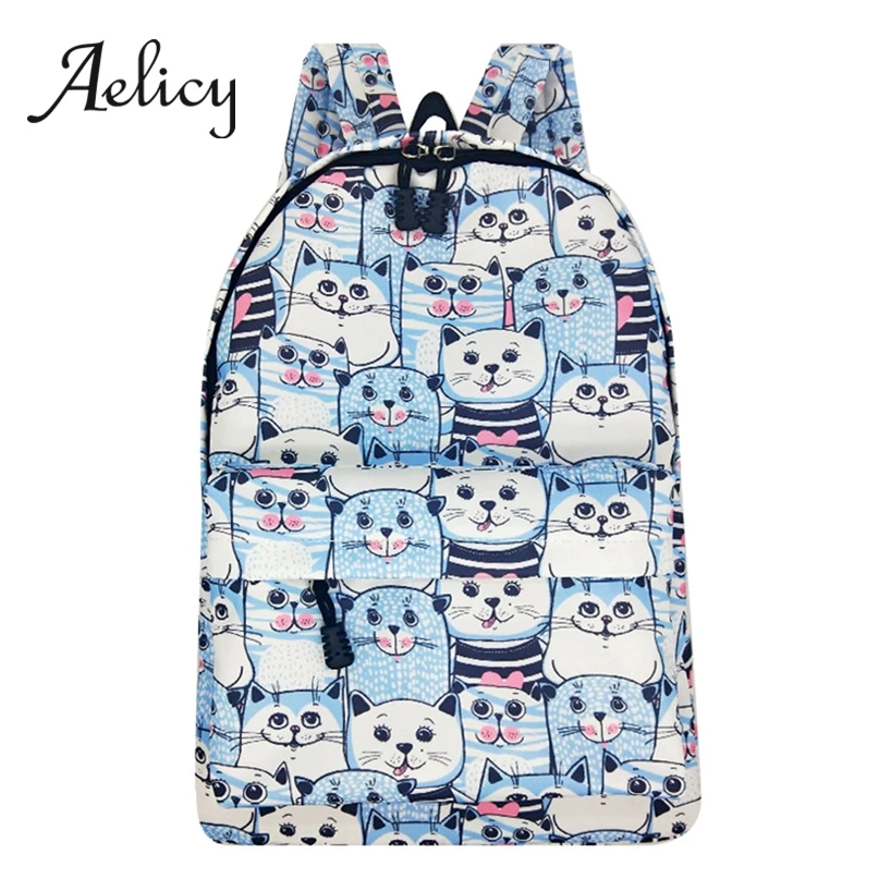 Aelicy аниме женский рюкзак Мультфильм Mochila для девочек мальчиков путешествия рюкзак милый кот печать сумка на плечо для подростков