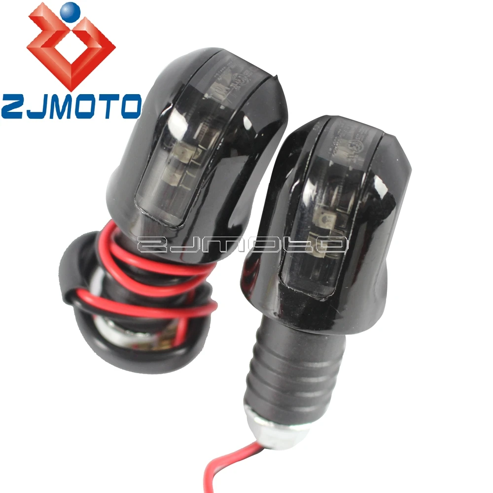 1 пара мотоцикл 7/8 &quotРуль конец Янтарный светодиодный поворотники супермото Emark 22