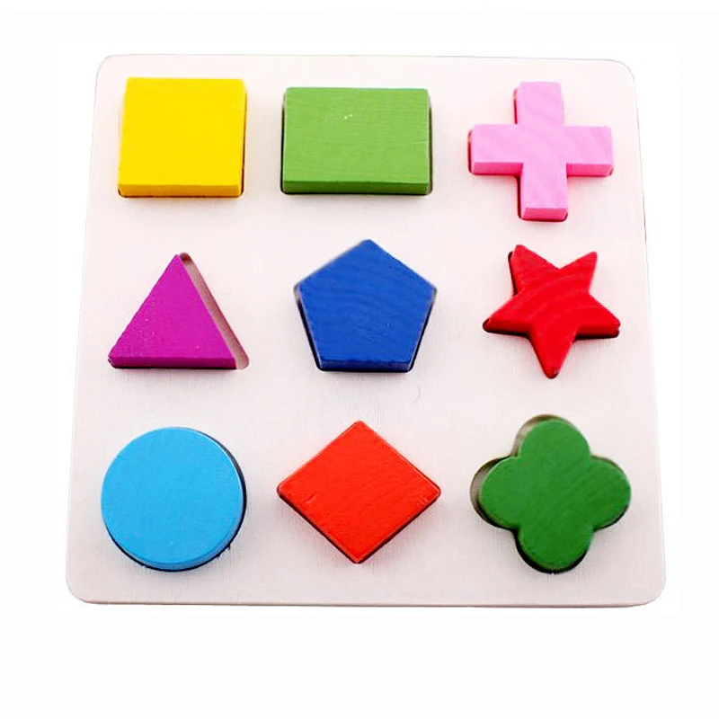 Детские 3D деревянные головоломки игрушки красочные геометрические Монтессори