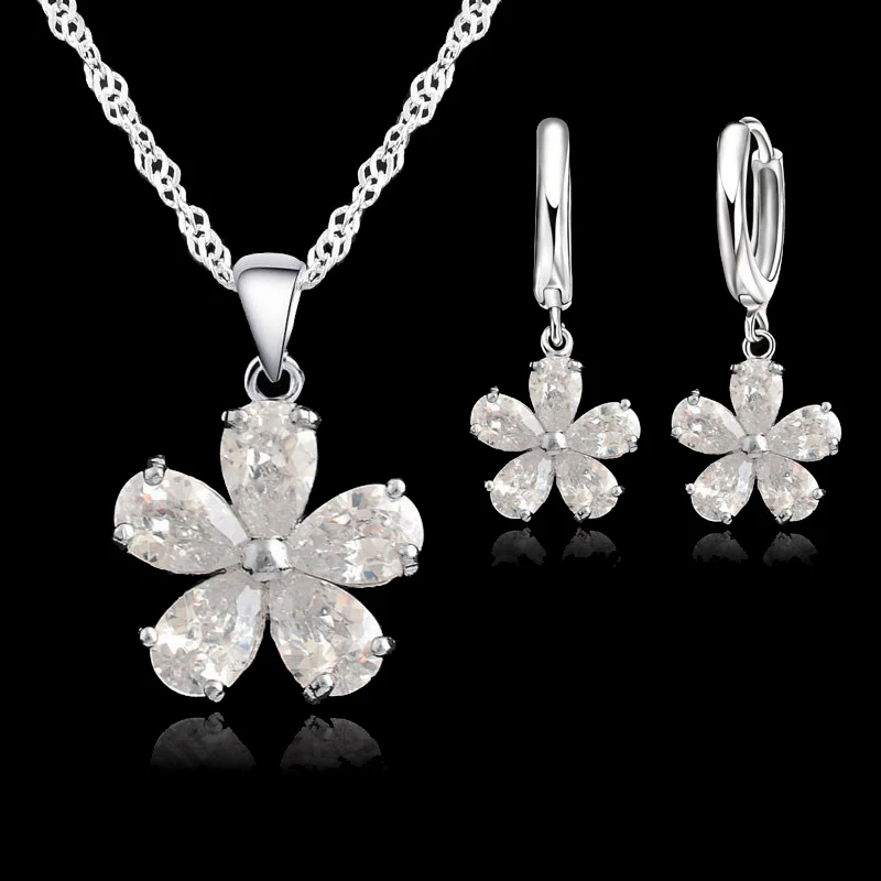 Серьги-подвески женские из серебра 925 пробы с цветами | Украшения и аксессуары