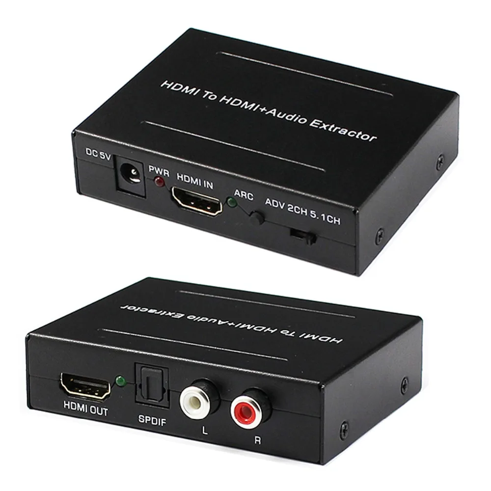 HDMI к + аудиоконвертер в коробке L/R SPDIF оптический аудио экстрактор Оптический