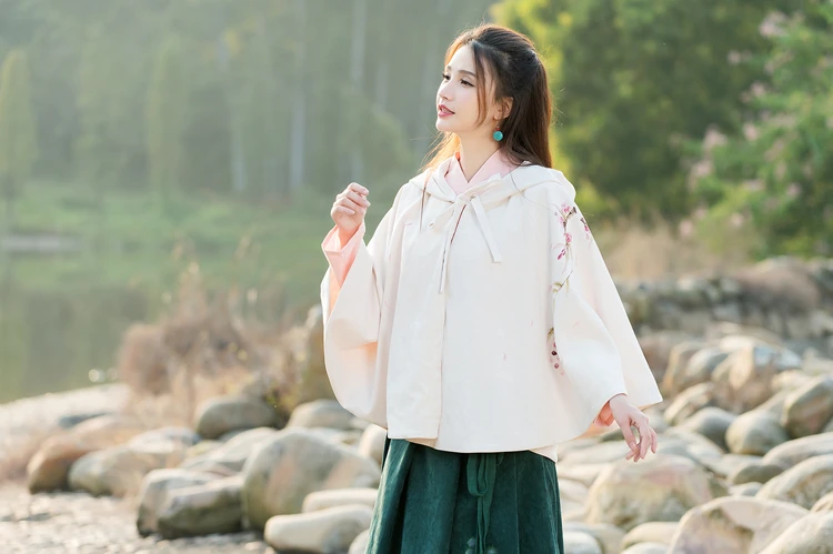 Mori Girls, весна и осень, китайский стиль, ретро Рисунок, куртка Hanfu, Женский Короткий плащ, старина, народная, на заказ, винтажная шаль