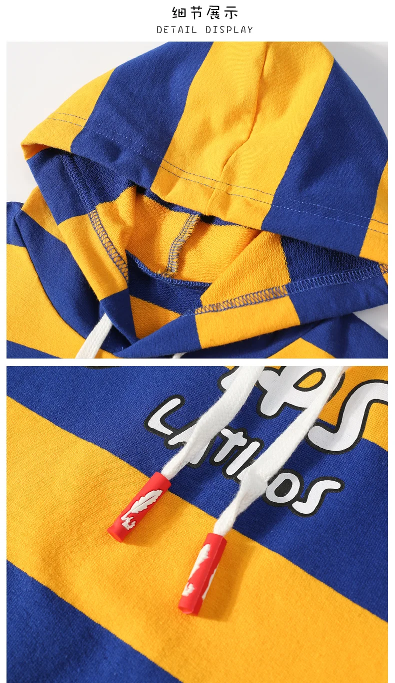 Новый стиль в полоску для мальчиков Seatshirt одежда 2018 Демисезонный Детская