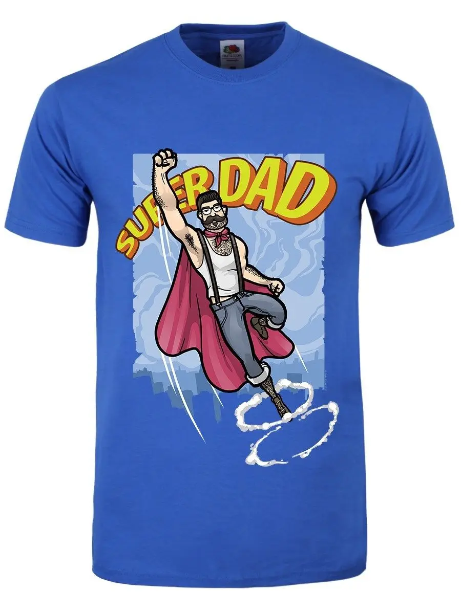 

Superdad To The Rescue Men's Blue T-shirt Short Sleeve T shirt Cotton T Shirts top tee Funny Tee Shirt Hipster Summer