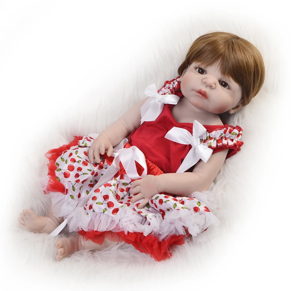 55 см полностью силиконовый reborn baby 22 дюймов Реалистичная белая кожа bebe игрушка для