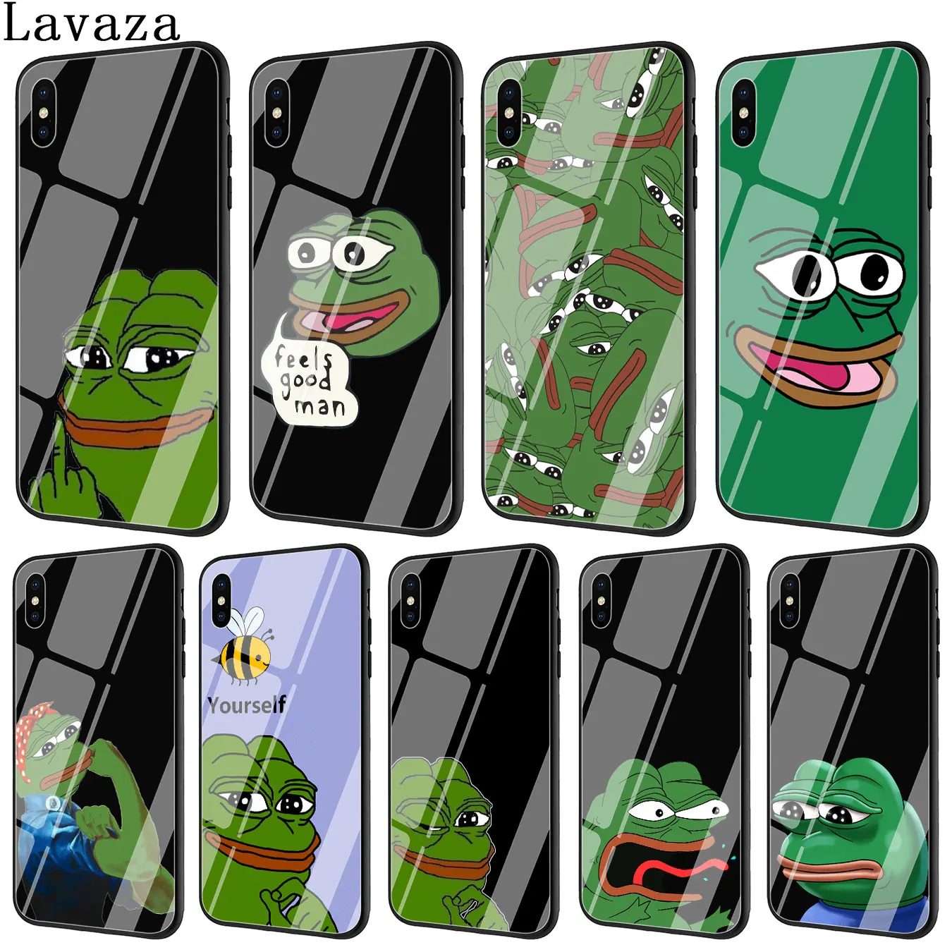 Lavaza Pepe the Frog чехол для телефона из закаленного стекла Apple iPhone XR X XS Max 6 6S 7 8 Plus 5 5S SE 10