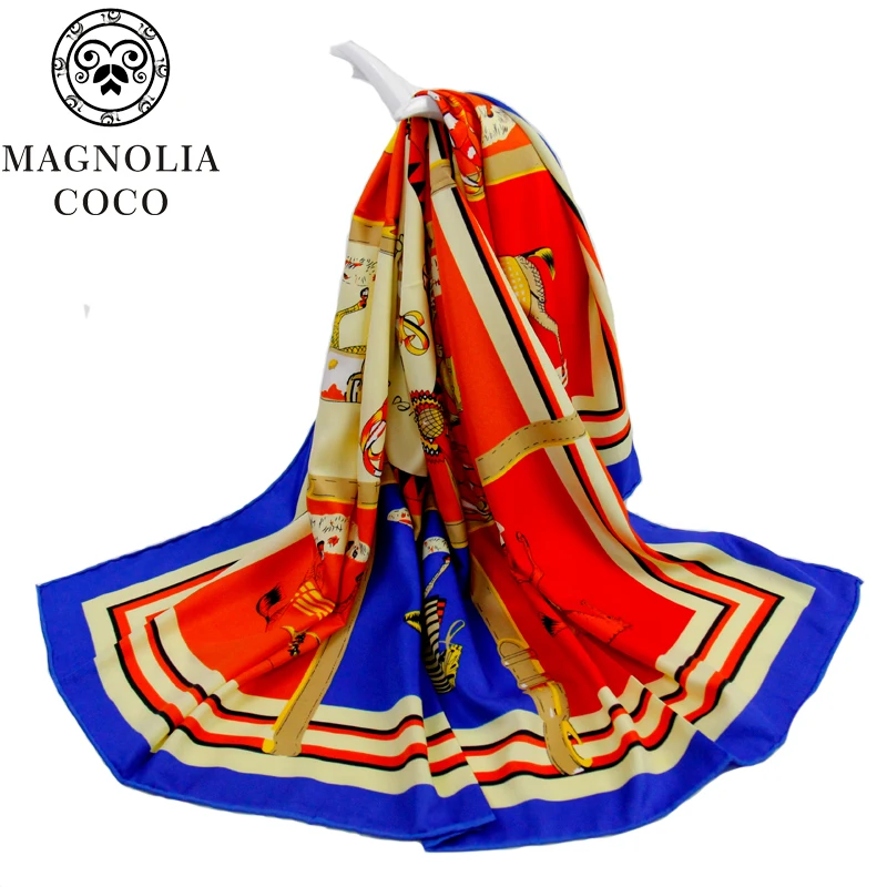 MAGNOLIA Модный Шелковый саржевый шарф для женщин высокого качества шарфы шали с