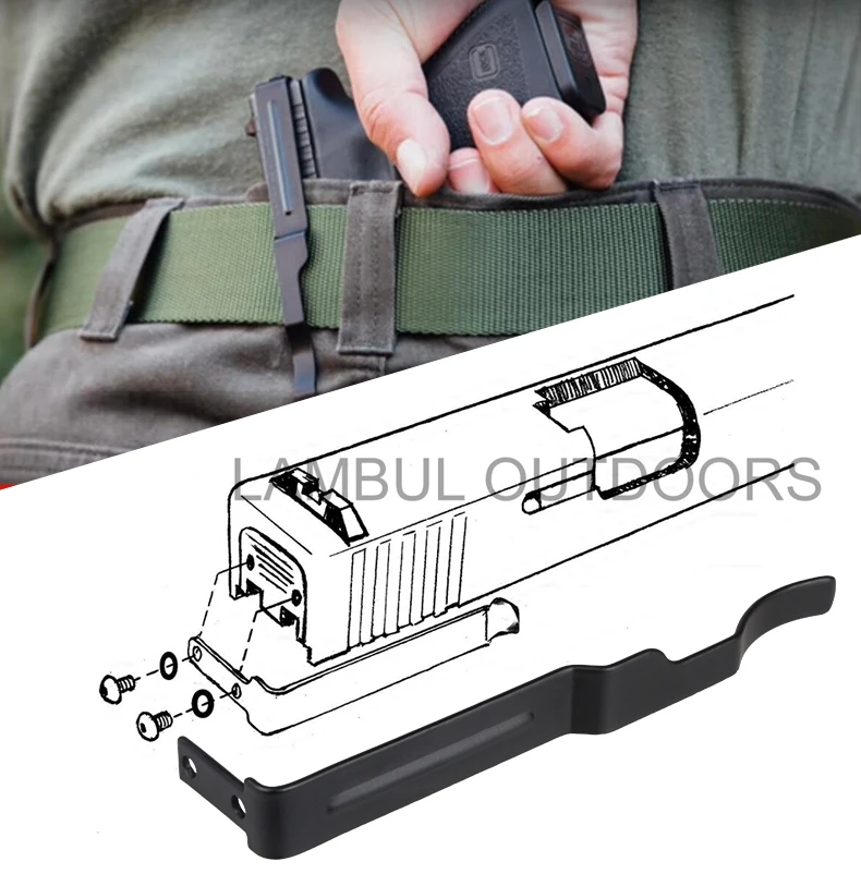 Скрытый оружейный ремень клип для Glock слайд кобура Glock 17 19 22 23 24 25 26 27 28 30S Размеры 31, 32, 33, 34, 35, 36, ношения пистолета клип шлепанцы без задника с открытыми пальцами