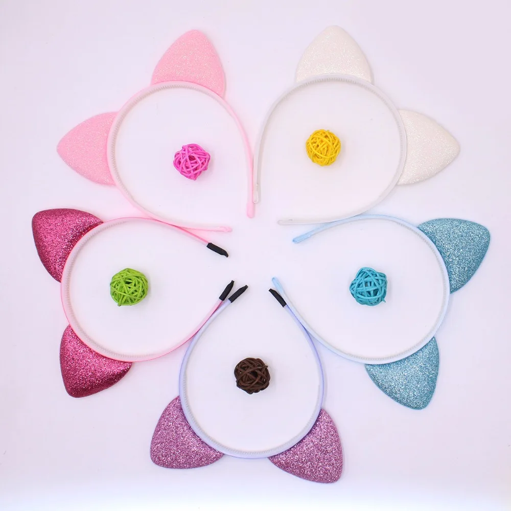 

2017 New Cute Girls Hair Bands Cat Ears Headband Beautiful 5 Colors Stretch Hairband Kids Headbands Hair Accessories
