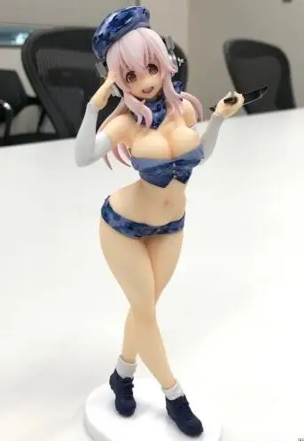 Японская оригинальная привлекательная аниме фигурка super sonico military ver экшн