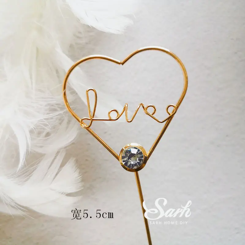 Iron heart love Золотая Фея башня сверло кольцо украшение для свадьбы День Святого Валентина День рождения принадлежности с днем рождения прекрасная выпечка в подарок - Цвет: Iron heart love