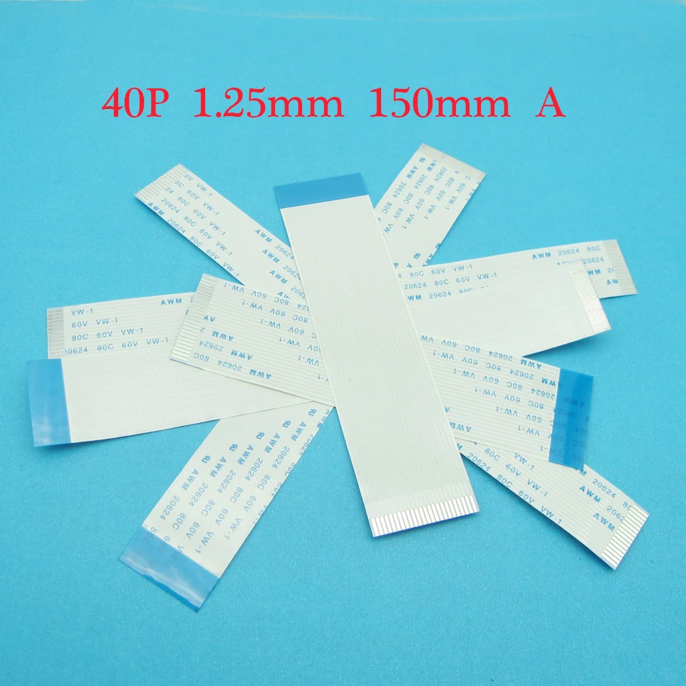 50 шт. Новый FFC FPC 40pin 40p плоский гибкий кабель 1 25 мм Длина шага 150 15 см ленточный Тип A