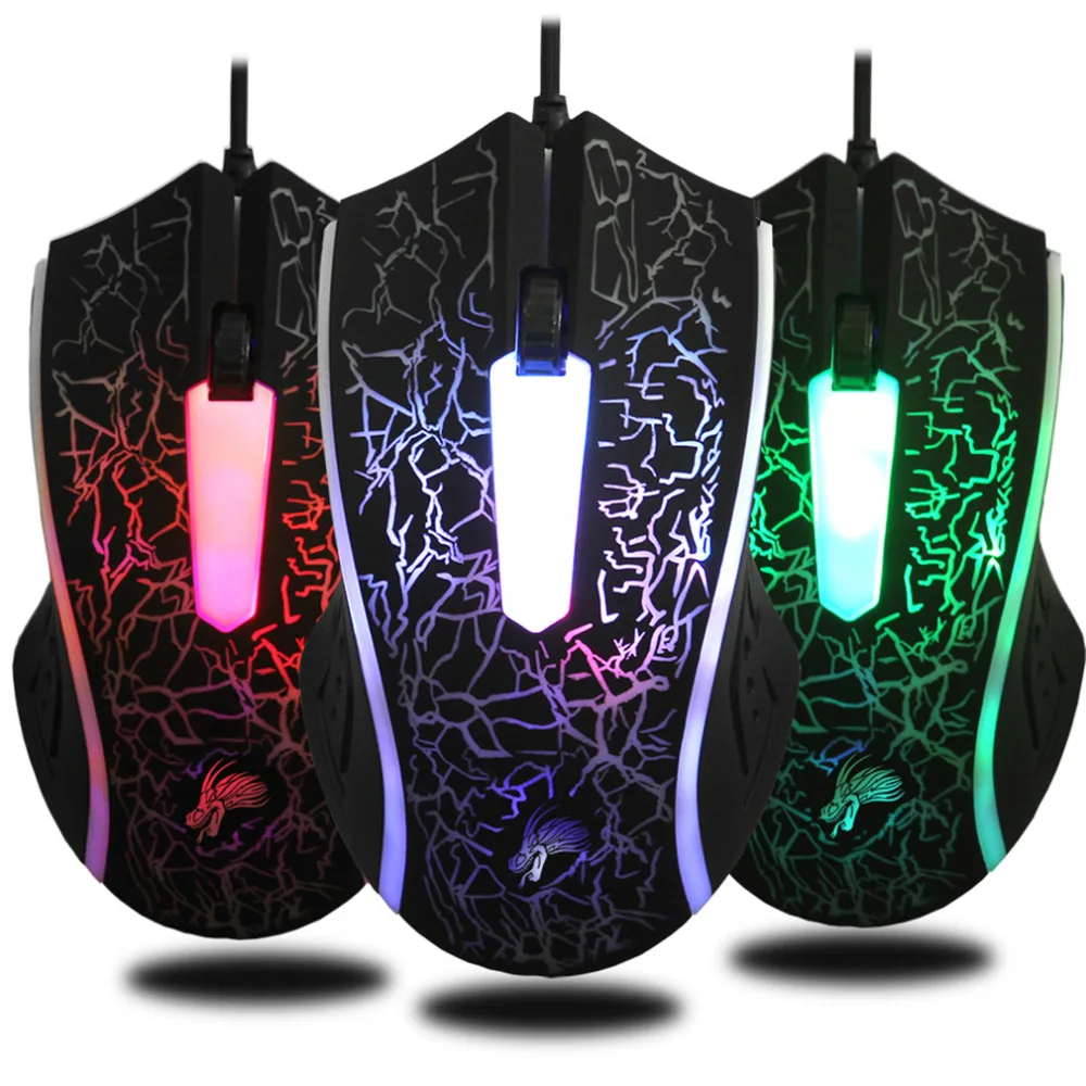 X7 4000 точек/дюйм USB Проводная оптическая 6 кнопок игровая мышь Мыши 7 LED красочная с