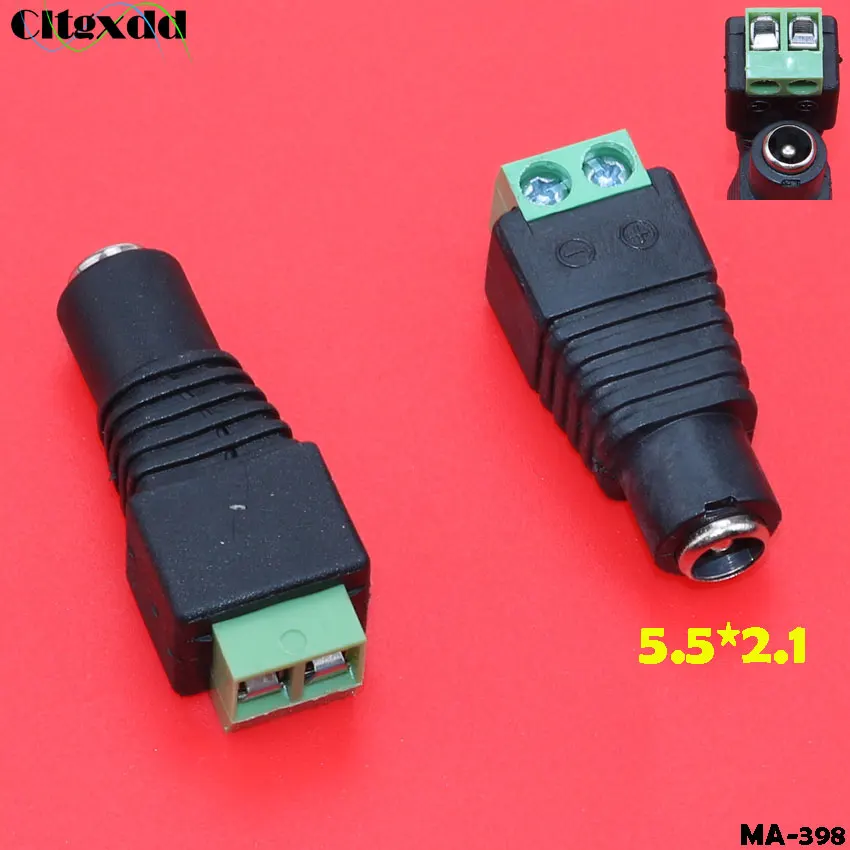 1 шт. Женский Мужской DC разъем питания 5,5*2,1/5,5*2,5 BNC RCA к DC обжимной клеммный блок разъем адаптер для CCTV камеры провода - Цвет: MA-398