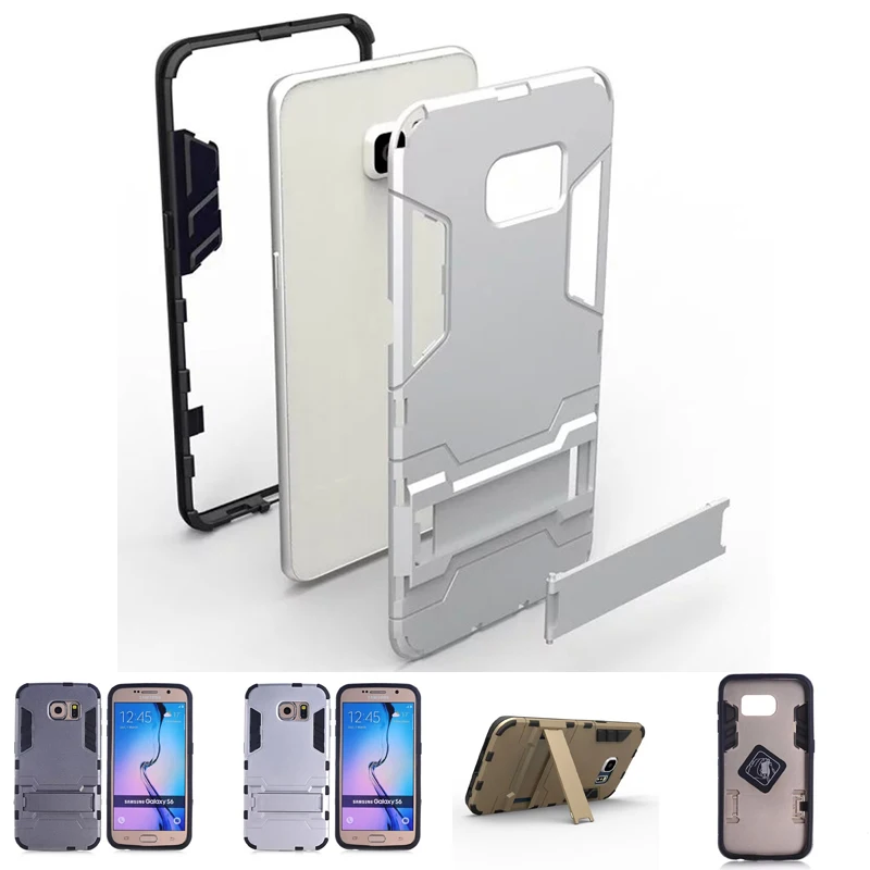 For Samsung Galaxy S6 edge Plus S6edge Hard Silm Hybrid Duty Armor Shield Case TPU + PC Back Cover Protective With Stand etui |