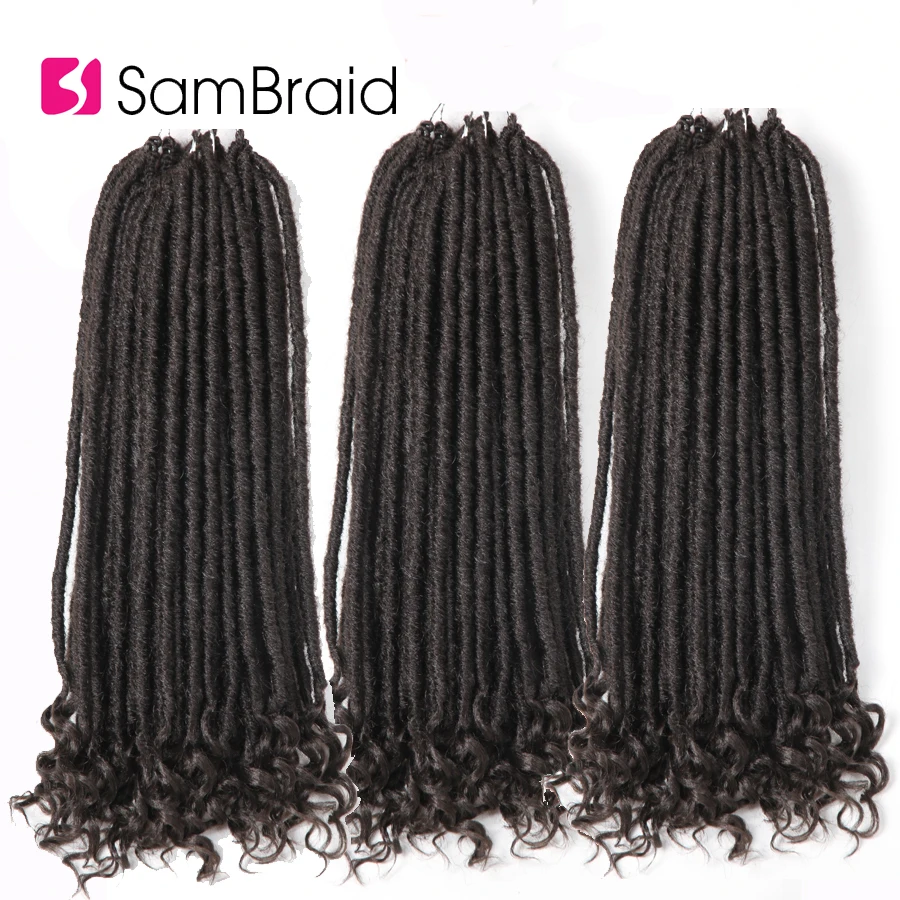 SAMBRAID Goddess Faux locs CURLY вязаные косички накладные волосы синтетические мягкие