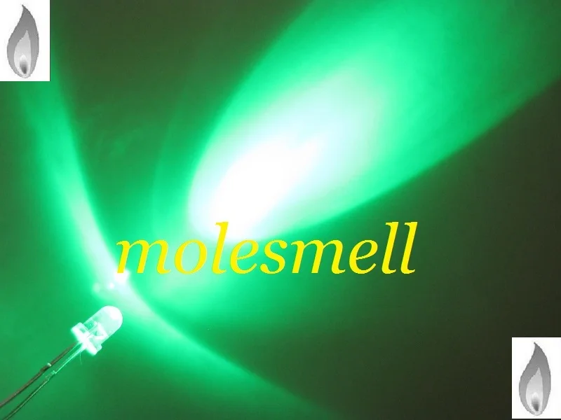 

free shipping 50pcs 3mm green Candle Light Flicker Ultra Bright Flickering green LED candle green Leds
