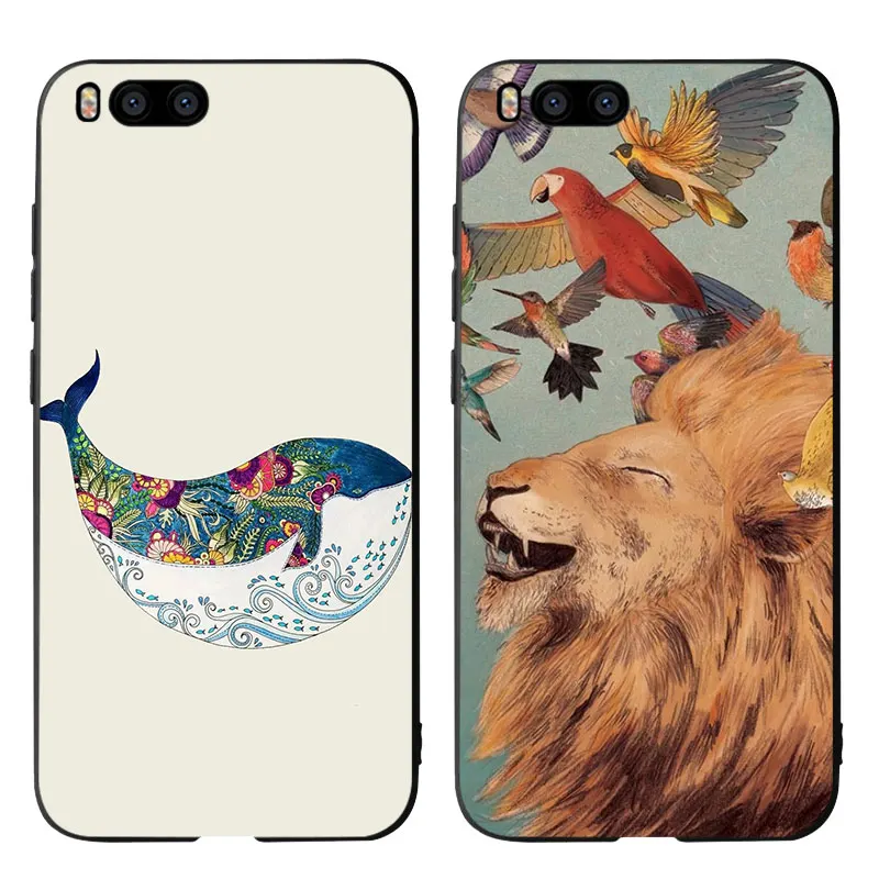 Whale Lion Phone Cases Cover for Xiaomi mi A2 8 9 lite se case xiaomi redmi note 6 7 pro 5 Plus Soft | Мобильные телефоны и