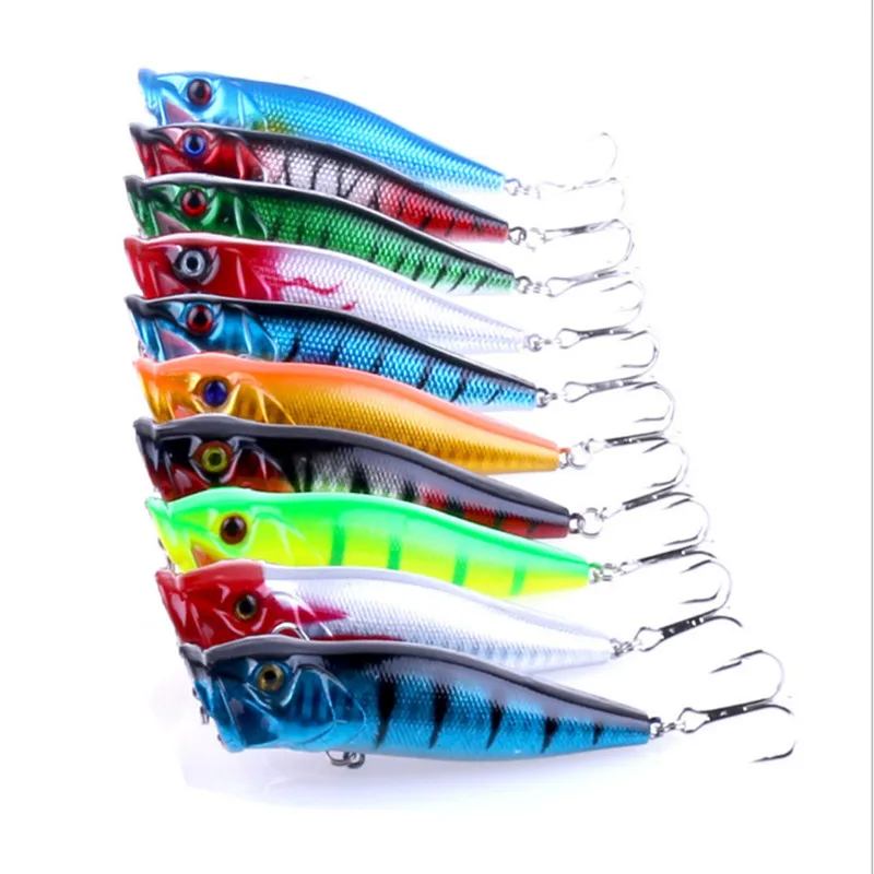 

Popper Fishing Lures 9cm 12g Topwater Hard Bait 10 Pcs/lot Quality 2019 Artificial Bait New Poper Fishing Bait