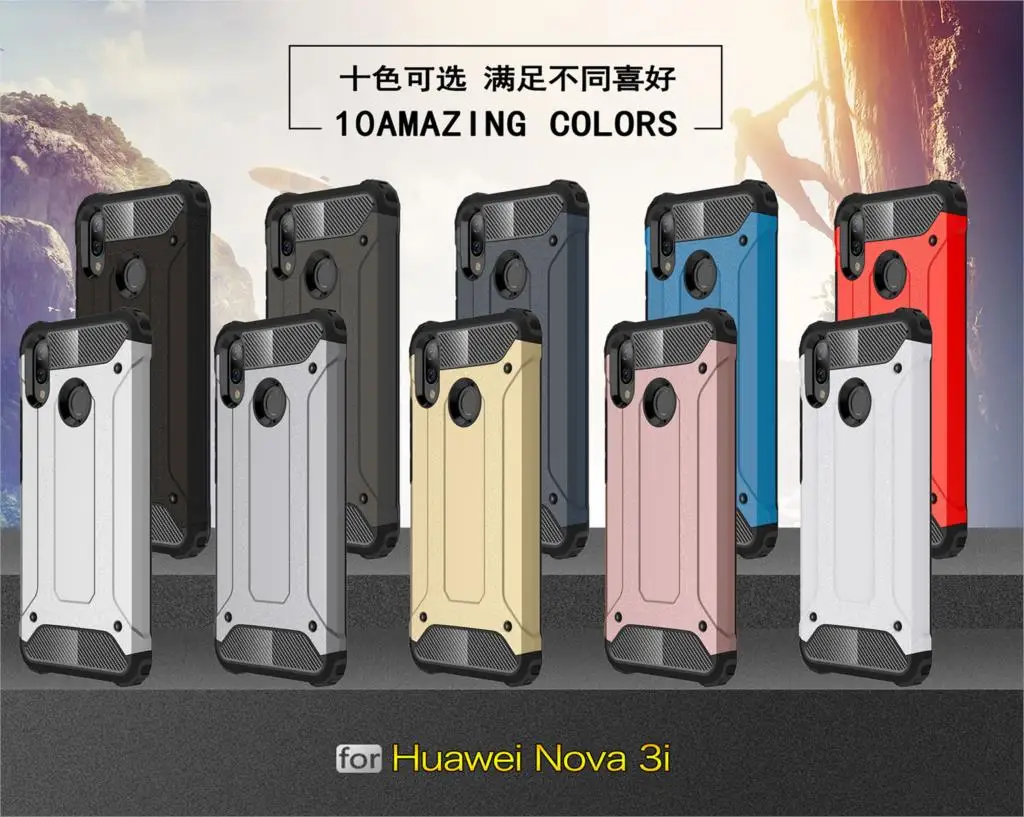 

Wolfrule For Phone Case Huawei Nova 3i Case Huawei Nova 3i Full Wrapped Heavy Hybrid PC+TPU Cover For Huawei Nova 3i Cover 6.3"
