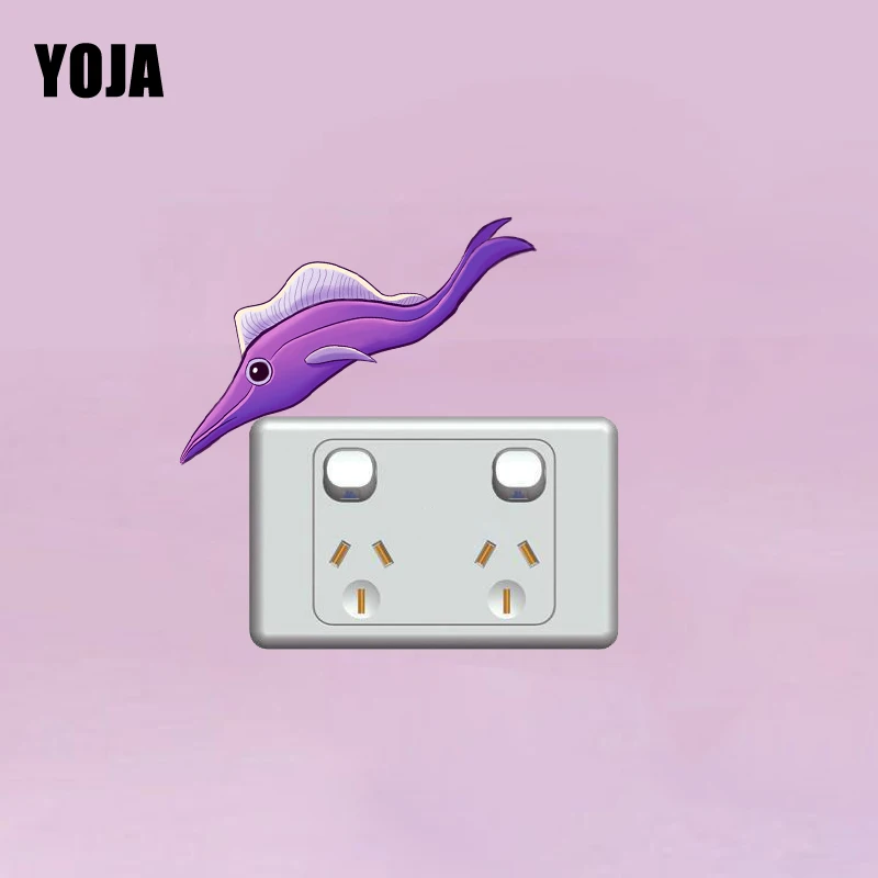 YOJA мультфильм фиолетовая морская рыба гостиная спальня ПВХ Наклейка на стену