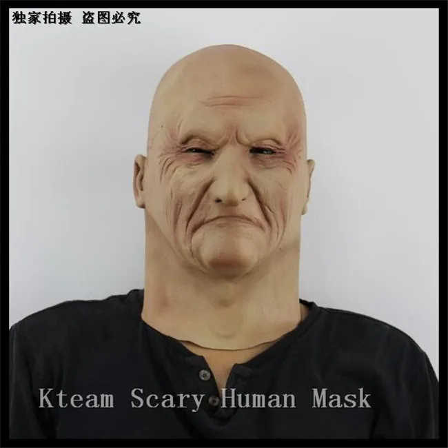 

Free shipping Party Cosplay Horror Zombie mask Halloween Fancy Dress Costume Human Party Face Mask Oldman Head Mask Funny Toy