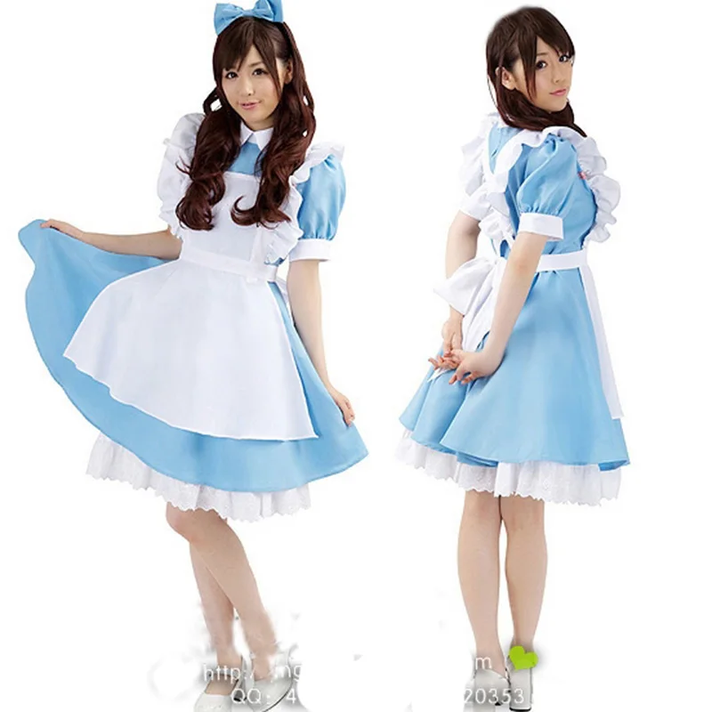

Halloween Maid Costumes Womens Adult Alice in Wonderland Costume Suit Maids Lolita Fancy Dress Cosplay Costume for Women Girl