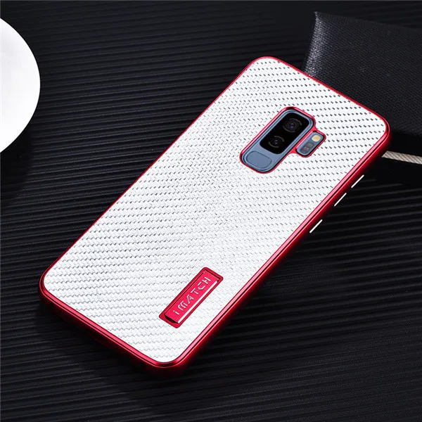 wihte red Элитный бренд чехол для samsung Galaxy S9 S8 плюс S7 край Алюминий металлический бампер из углеродного волокна жесткая накладка на заднюю панель телефона Защитный чехол - Цвет: wihte red