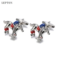 2017 sale real tie clip horse cufflinks lepton brand metal animal horse cuff links for men shirt cuff cufflink relojes gemelos