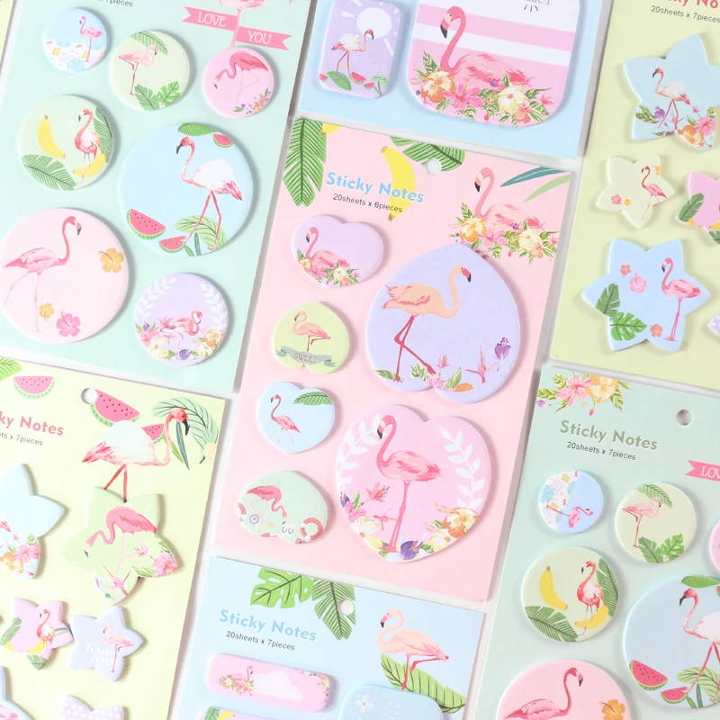 Милый мультяшный Фламинго Domikee школьный Студент самоклеящиеся наклейки