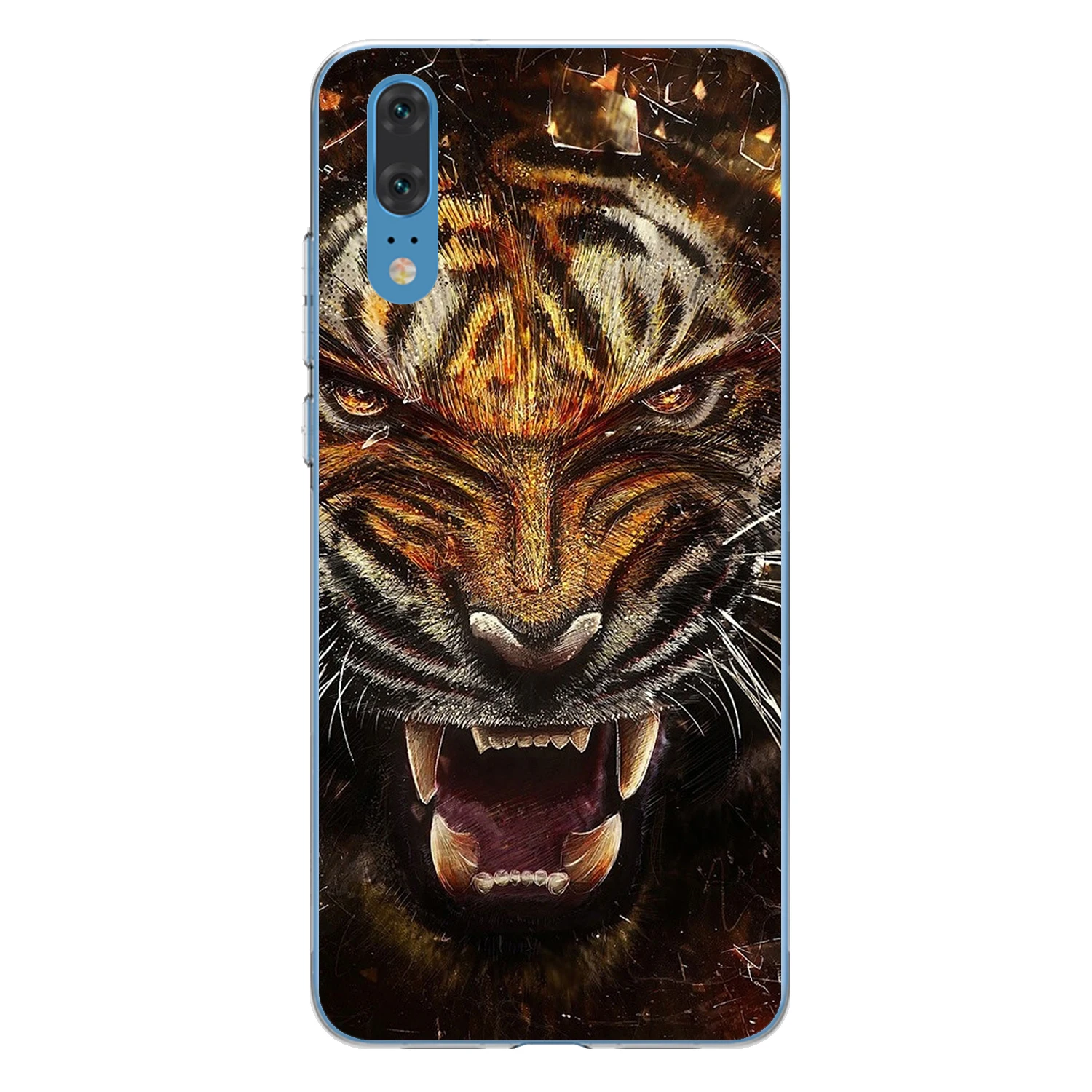 BIGCASES для Huawei P20 чехол 5 8 дюйма мягкий TPU силиконовый крутой Лев тигр леопард олень