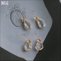 s925 silver jewelry brushed crystal clear dripping three dimensional matte butterfly earrings fairy earrings womans earrings