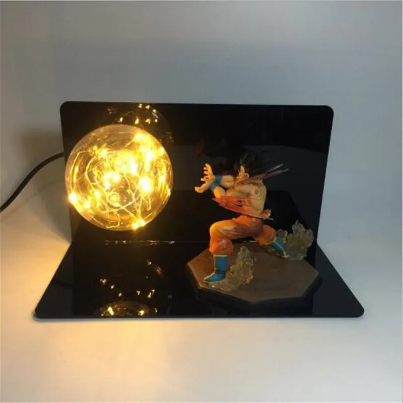 Yellow Lighting Dragon Ball Kamehameha атаки Супер Saiyan ГОКу сын DIY дисплей прикроватной тумбочке лампа ЕС США 220V 110V ночника в красные, синие зеленый - Испускаемый цвет: Yellow Lighting