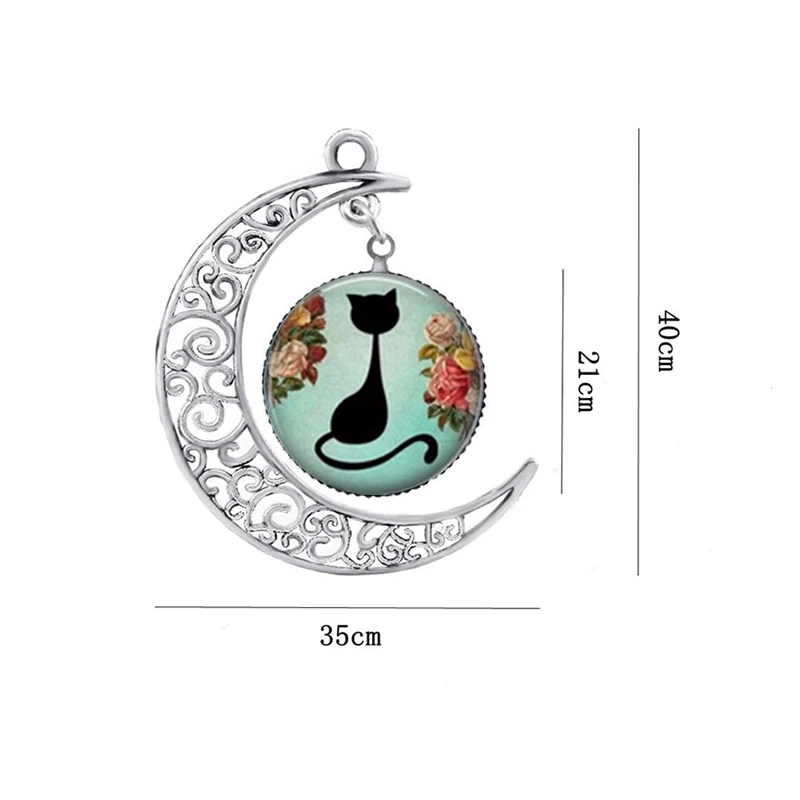 Женское Ожерелье с черными кошками ожерелье кабошоном подвеска котами животными