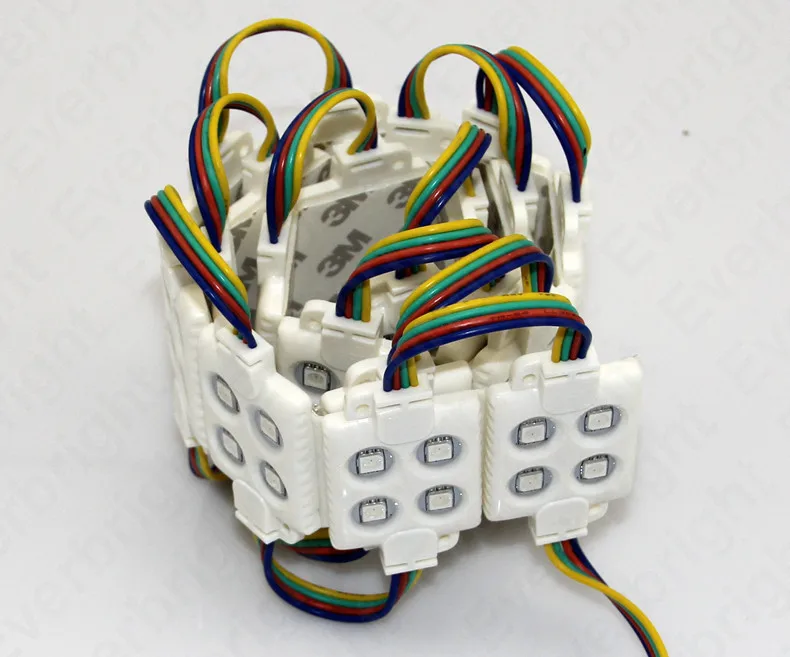 20 шт./лот 5050 4 Светодиодный модуль 12V RGB Водонепроницаемый IP65 высокое Яркость для Светодиодный канал знак рекламной надписи
