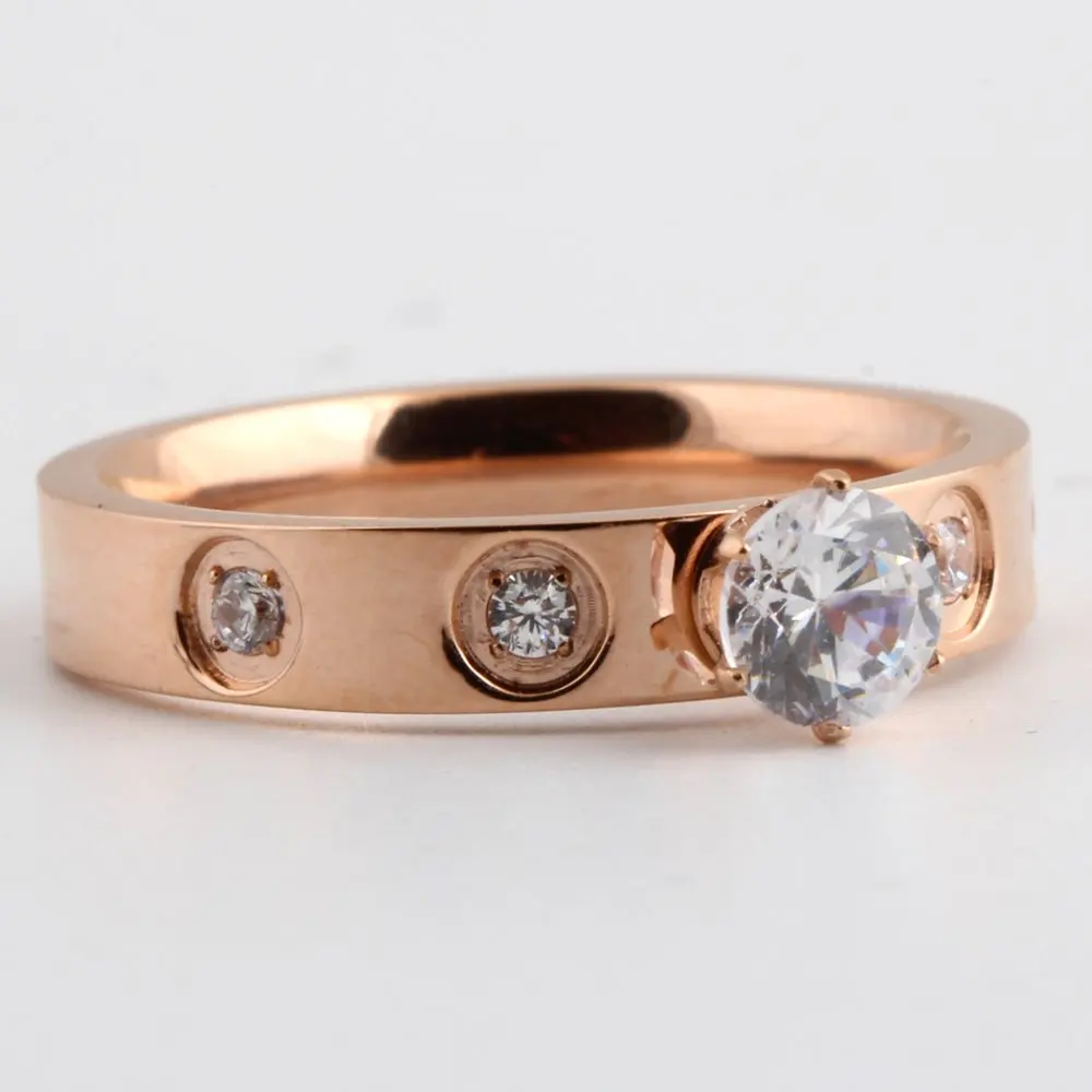 Кольцо из нержавеющей стали свадебное кольцо с кристаллом Ligth модное обручальное