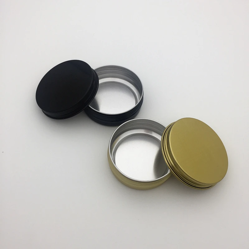 60g aluminum empty cosmetic container with lids 60ml small round lip balm tin solid perfume cosmetic packaging jar sample bottle