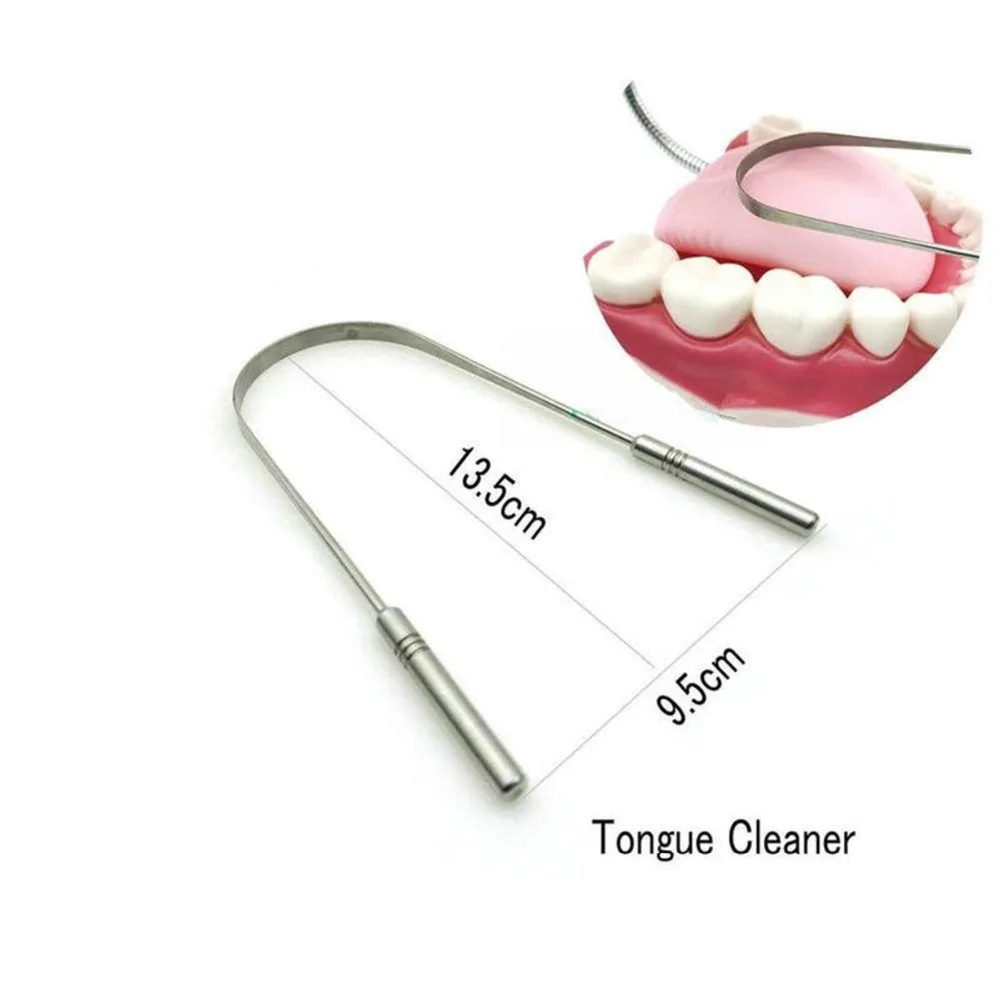 Stainless Steel Tongue Scraper Cleaner Coated Toothbrush Fresh Breath Cleaning Dental Oral Hygiene Care Tools | Красота и здоровье