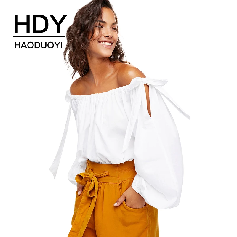 Женская блузка HDY Haoduoyi с длинным рукавом на шнурках открытой спинкой Рождество 2020