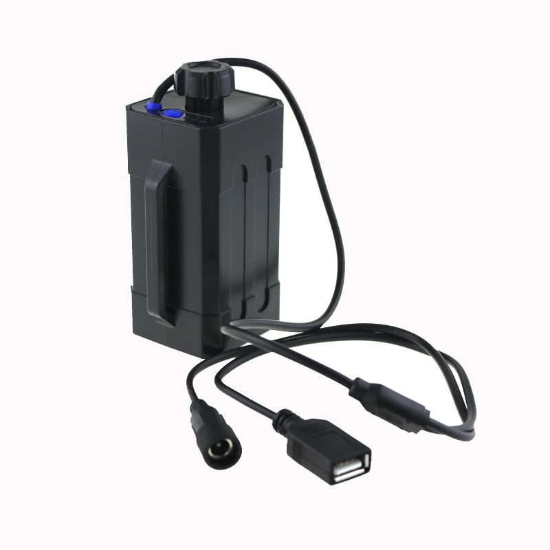 Водонепроницаемый батарейный блок USB/DC выход 4x18650 Батарейный чехол с ремешком для