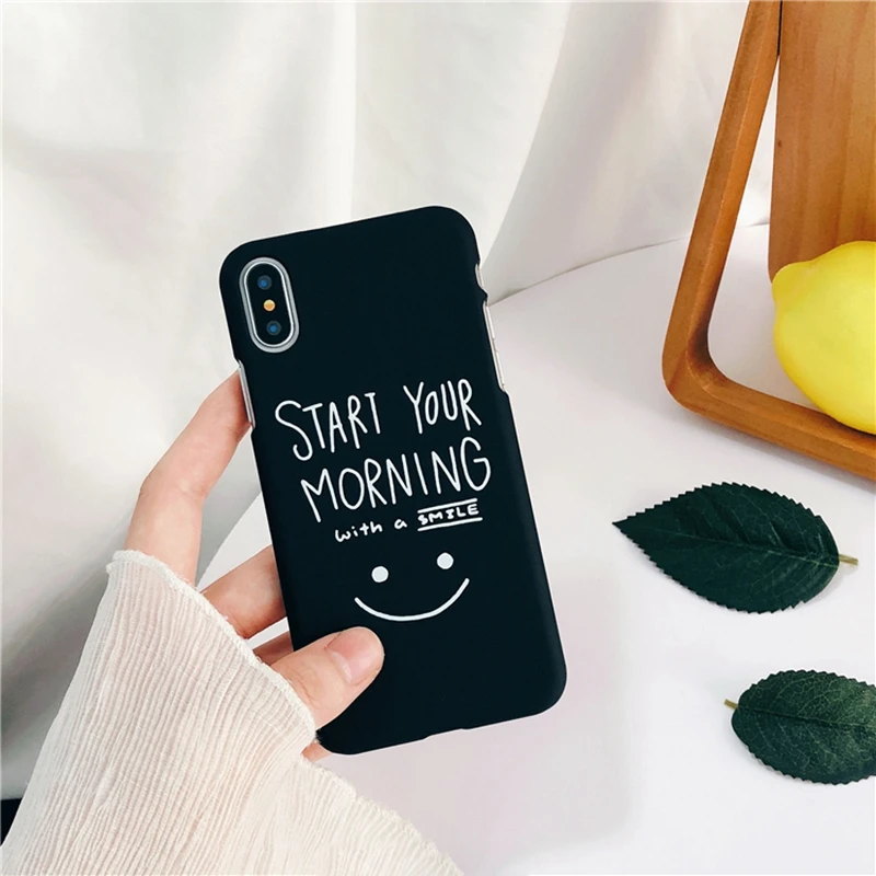 Мультяшный чехол для телефона для iphone X, чехол для iphone 6, 6S Plus, 7, 8 Plus, ультра тонкий жесткий чехол из поликарбоната с забавными буквами, чехол s Capa