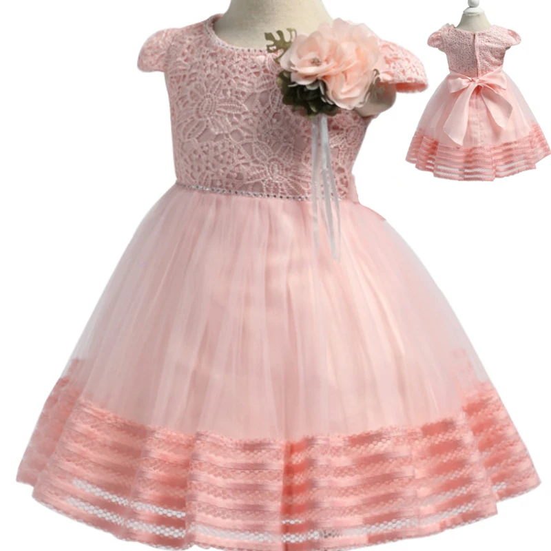 Платье с цветочным рисунком для маленьких девочек летние кружевные белые платья