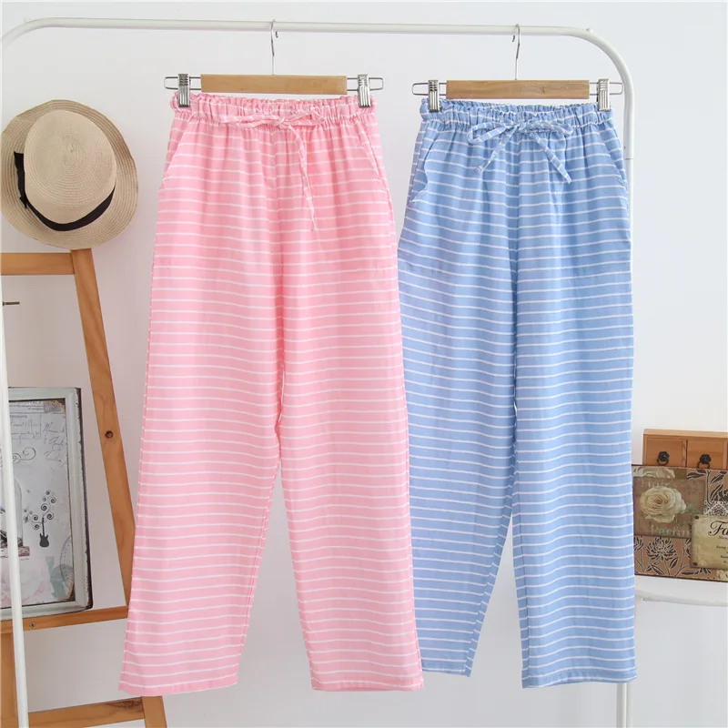 Pijama inverno, домашние штаны, полосатые, хлопковые, длинные, для девушек, для дома, брюки, Осень-зима, женские, нижняя Пижама, брюки для сна, A649