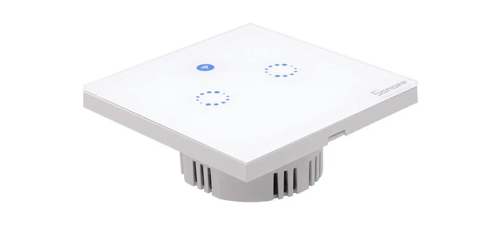 Sonoff T1 ЕС умный Wifi настенный сенсорный светильник-переключатель 1 комплект 2 банда сенсорный/WiFi/433 RF/APP пульт дистанционного управления Умный дом работа с Alexa