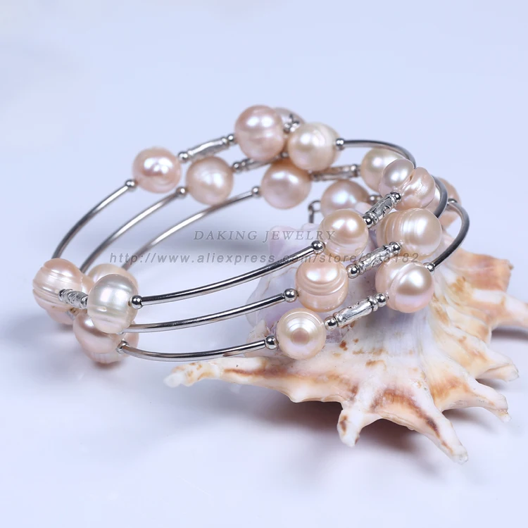 

Free Shipping Fine Jewelry Bracelets & Bangles Pearl Bracelet For female Multilayer Design Freshwater Pearl Bead Bracelets