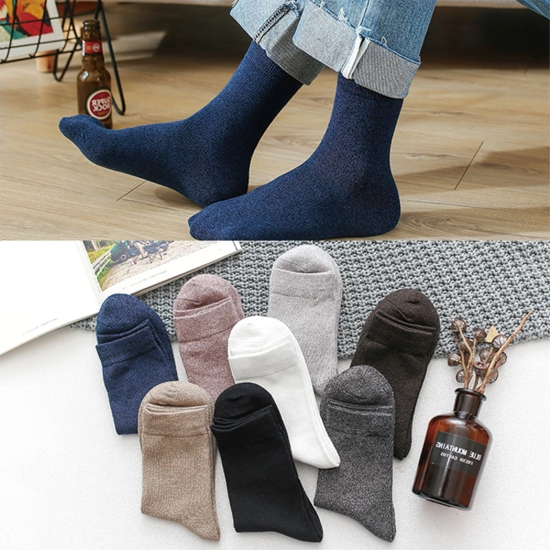 Зимние теплые толстые мужские носки хлопковые высококачественные деловые