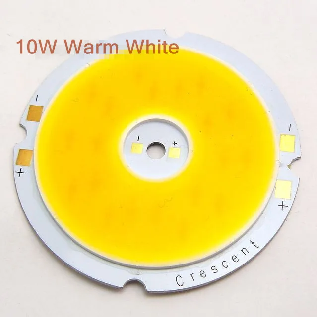 

10pcs 10W Warm White Round COB LED SMD Light DC 32-34V Lamp clips 900LM