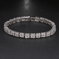 hot sales luxury shining 6mm square aaa cubic zirconia bracelets cuff bracelets women jewelry party gifts factory direct b 033