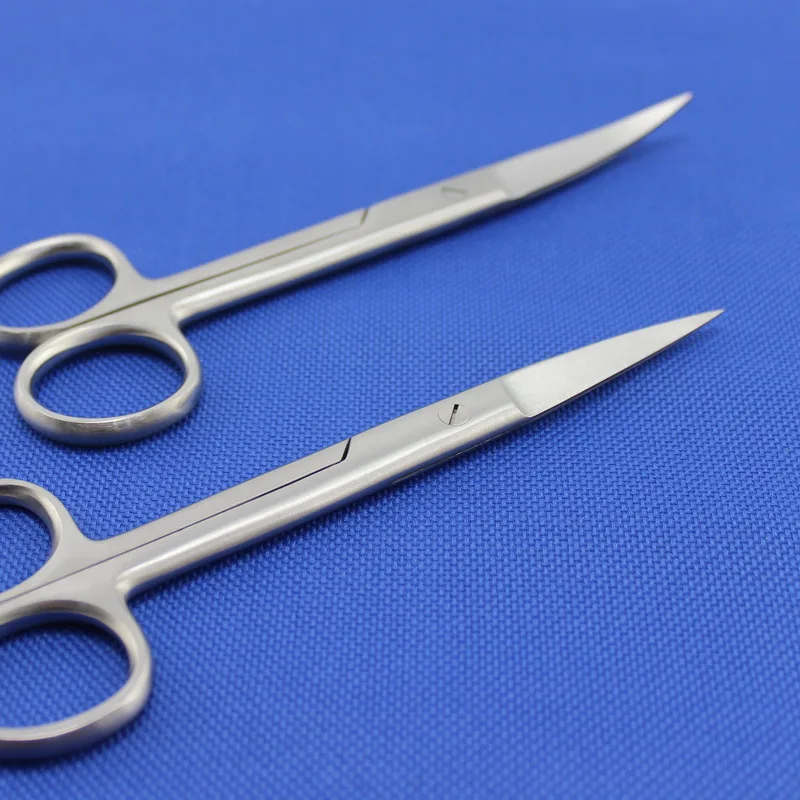 Медицинская хирургическая ножницы изогнутые из нержавеющей стали без покрытия 14