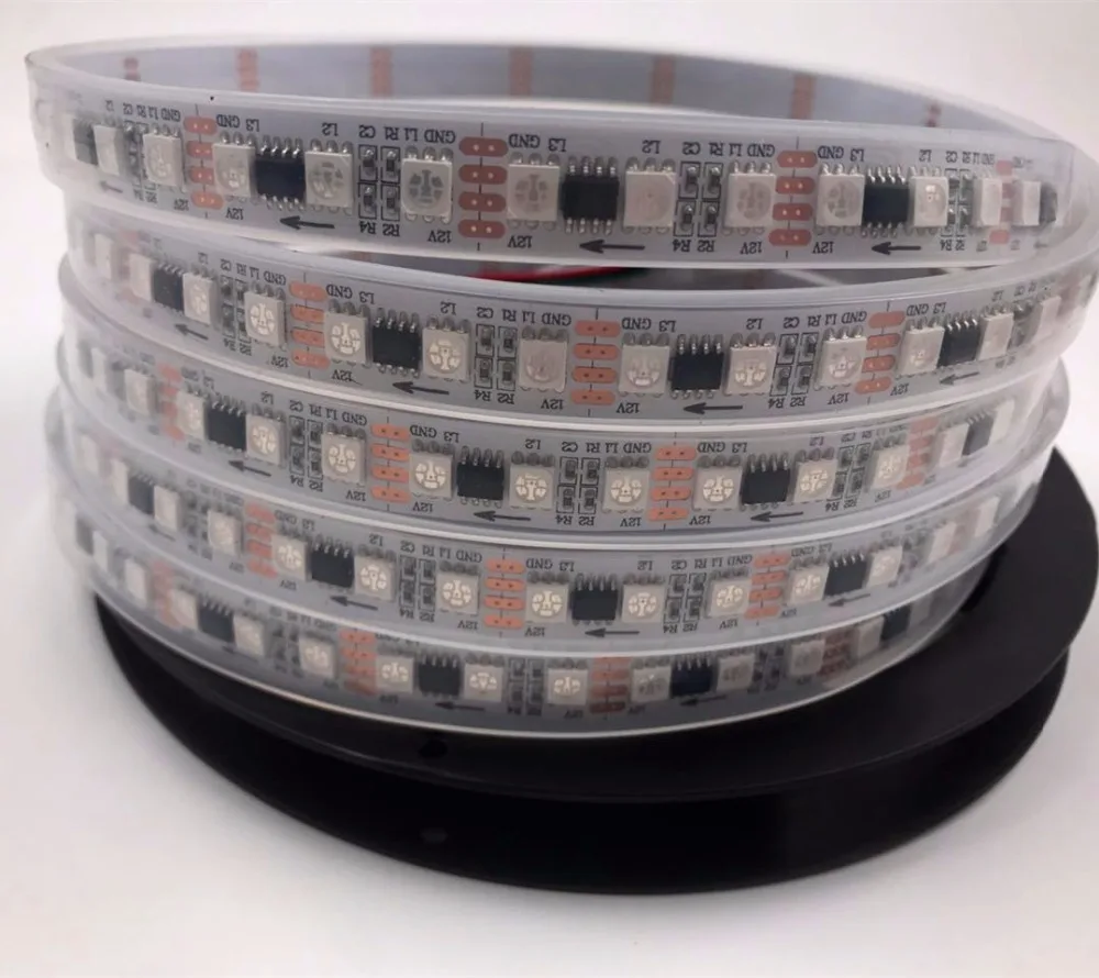 WS2818 5 м 96 светодиодов/м (32 пикс./м) DC12V RGB полноцветная светодиодная Пиксельная